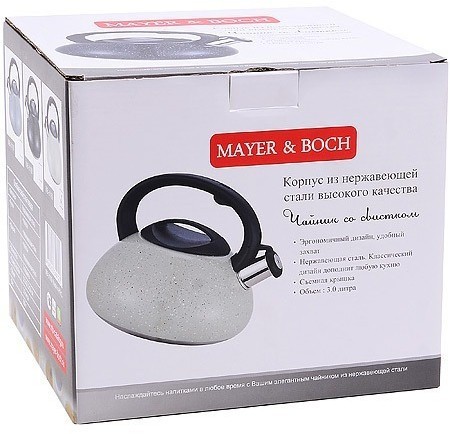 Чайник 3л нерж/сталь со свистком Mayer&Boch (31168)