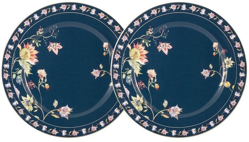 Набор закусочных тарелок Флора синий, 20,5 см, 2 шт - AL-1557DB-PP-P4 Anna Lafarg Primavera