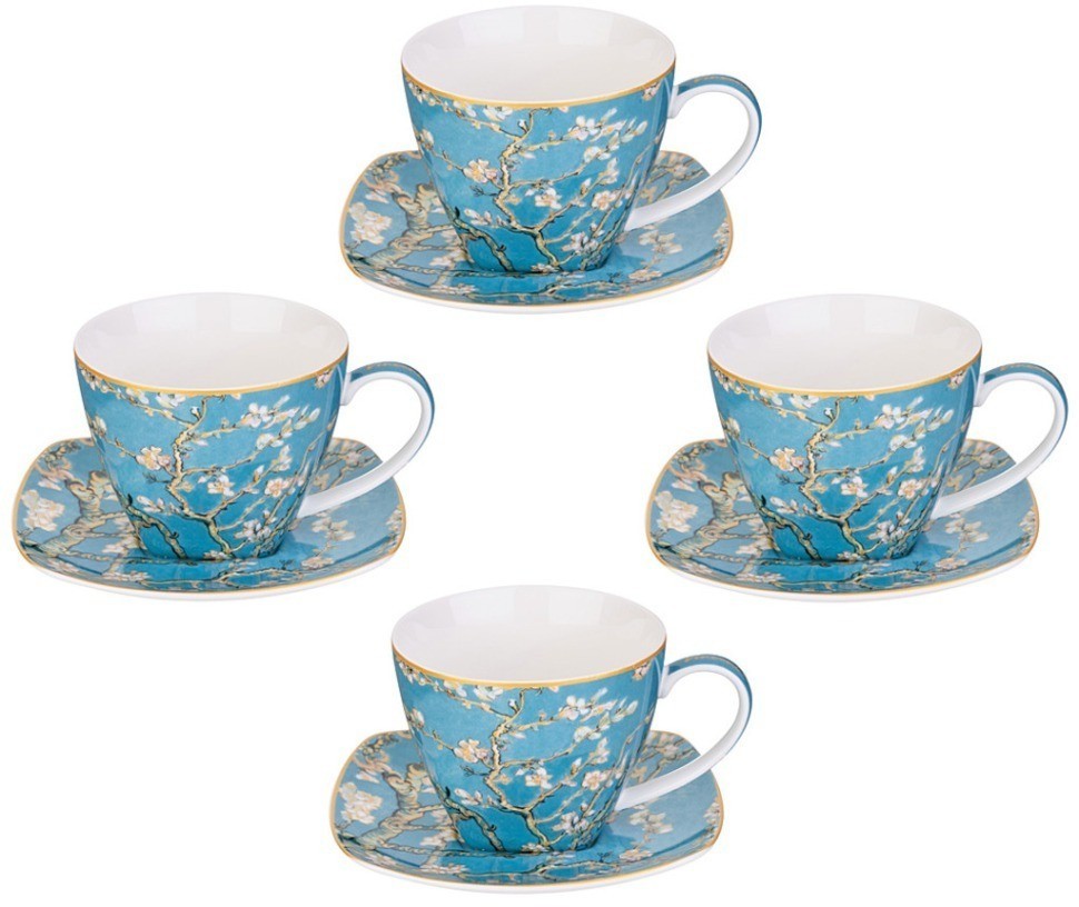 Чайный набор lefard "цветущий миндаль" (в. ван гог) на 4 пер. 8 пр. 250 мл (104-1020)
