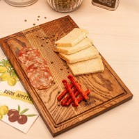 Доска разделочная прямоугольная 30х21х1,8 см деревянная, дуб ДЧ-016/2