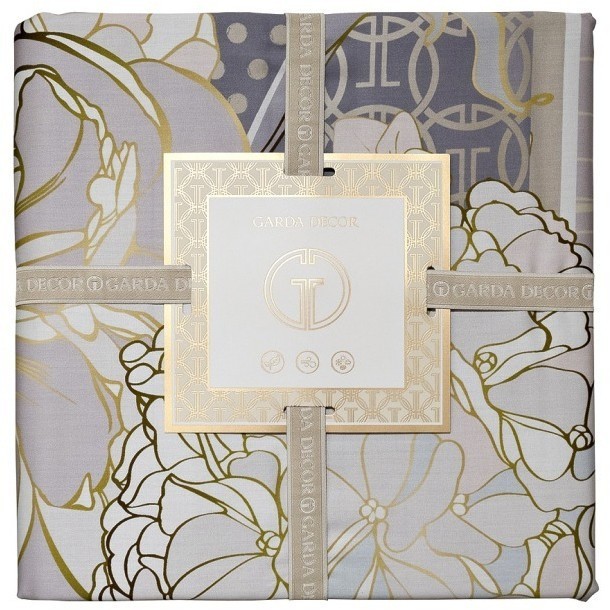 Пододеяльник сатин принт Пионы серый 230*210 (TT-00013376)