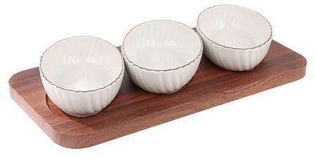 Менажница керамическая для сервировки 3 блюда LORAINE (90050-509)