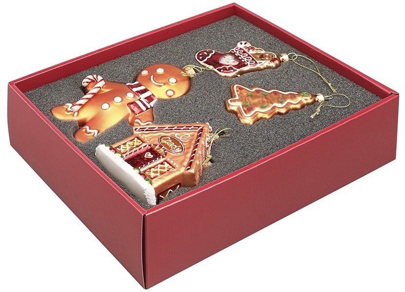 Набор ёлочных украшений ginger celebration из коллекции new year essential, 4 шт. (79397)