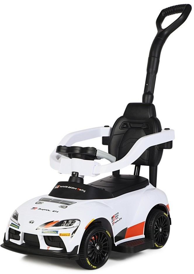 Электромобиль каталка 3in1 Toyota GR SUPRA GT4 (6V, EVA, ручка, пульт) (SMT-519B-WHITE)