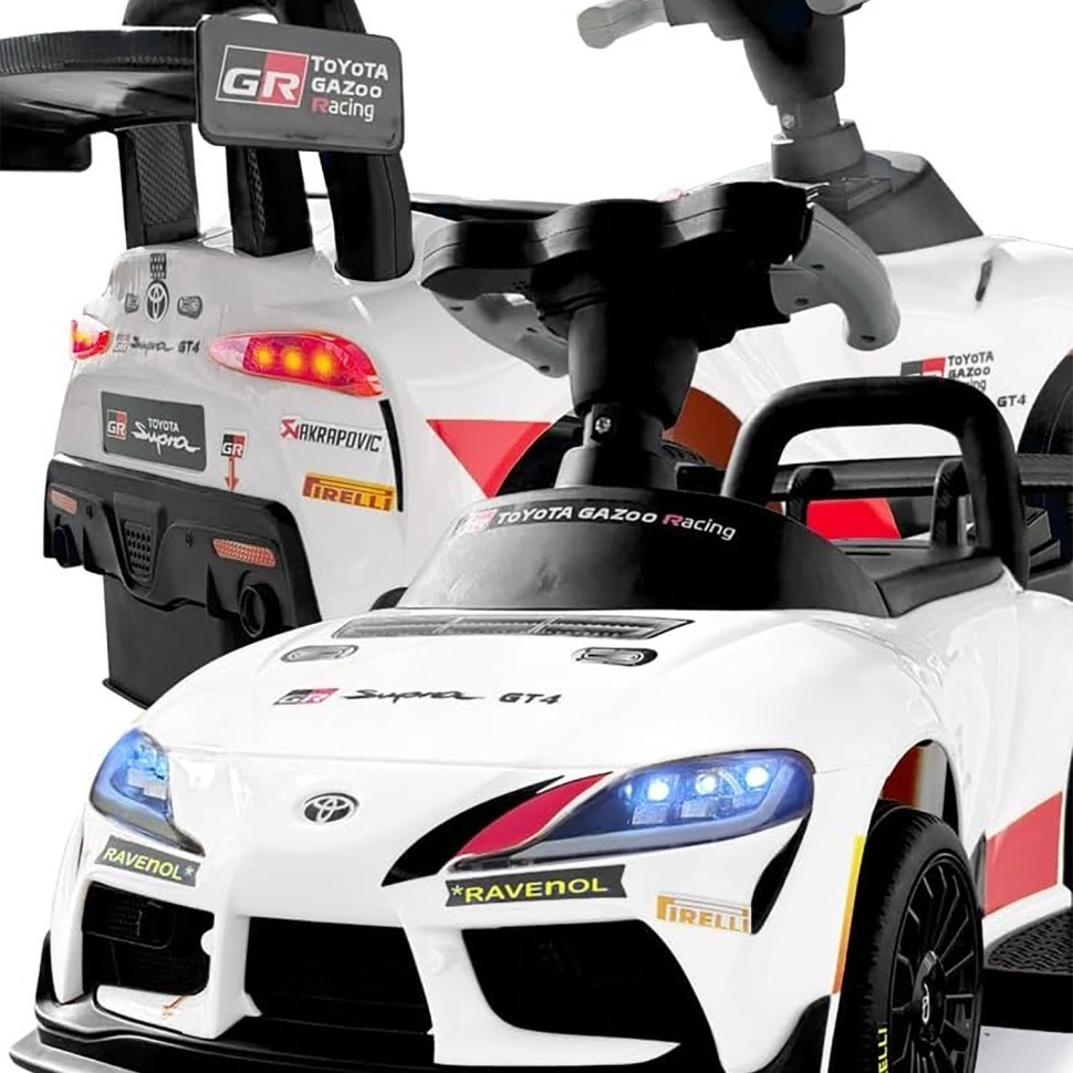 Электромобиль каталка 3in1 Toyota GR SUPRA GT4 (6V, EVA, ручка, пульт) (SMT-519B-WHITE)