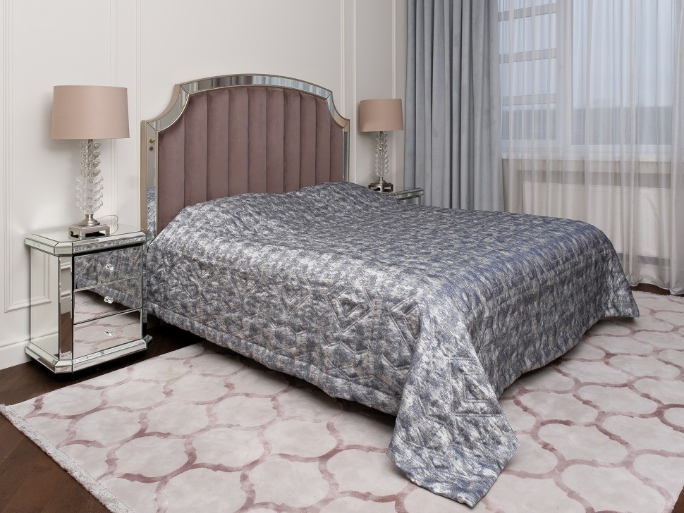 Покрывало HOUSTON синее со стежкой 260*260 (TT-00016455)