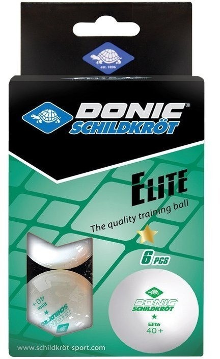 Мяч для настольного тенниса Donic 1* Elite, белый 6 шт. (1035729)