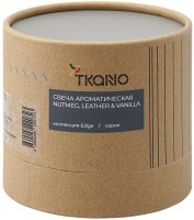 Свеча ароматическая с деревянным фитилём nutmeg, leather &amp; vanilla из коллекции edge, серый, 60 ч (75693)