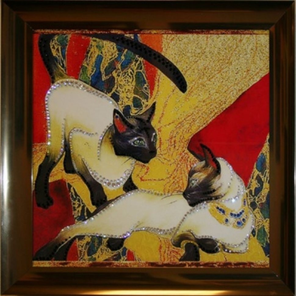 Картина Кошки с кристаллами Swarovski (1487)