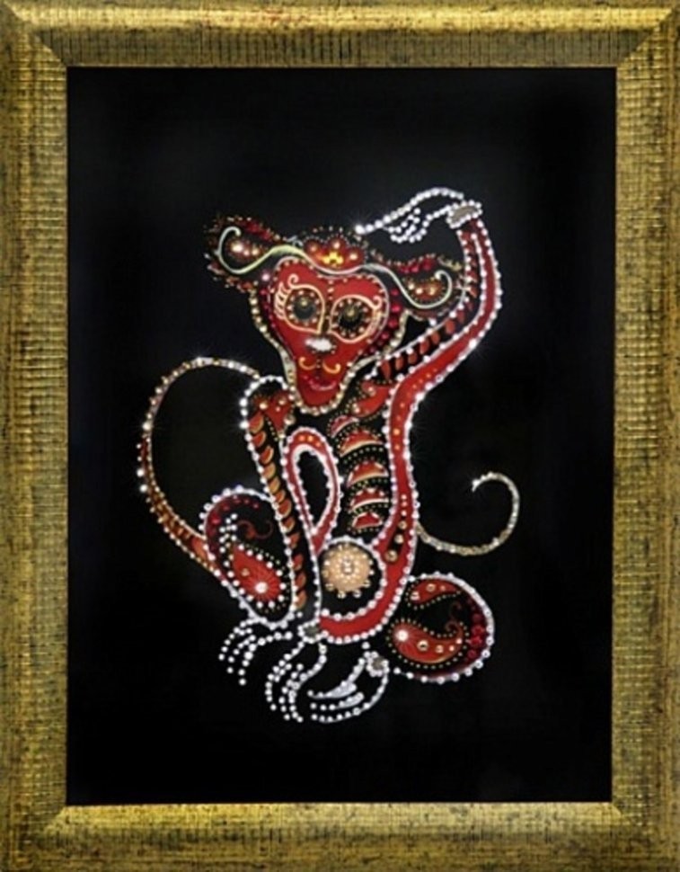 Картина Огненная обезьяна с кристаллами Swarovski (1680)