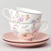 Чайный набор lefard &quot;времена года&quot; на 2 пер. 4 пр. 250 мл розовый (42-572)