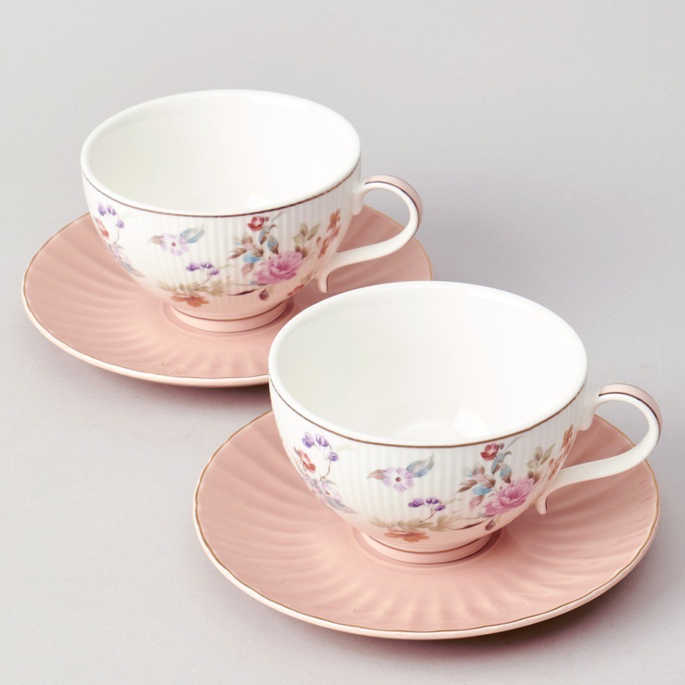 Чайный набор lefard "времена года" на 2 пер. 4 пр. 250 мл розовый (42-572)