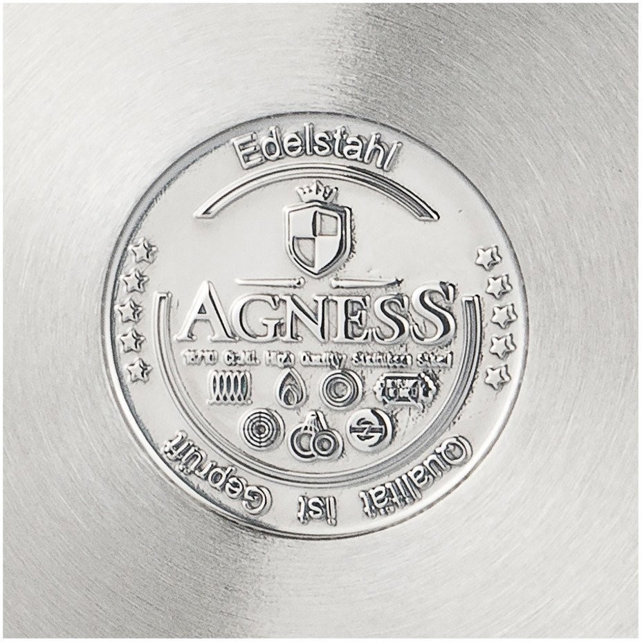 Кастрюля agness гармония 20х10см, 3,1  л высококачественная нерж сталь 18/10 индукционное дно Agness (936-317)