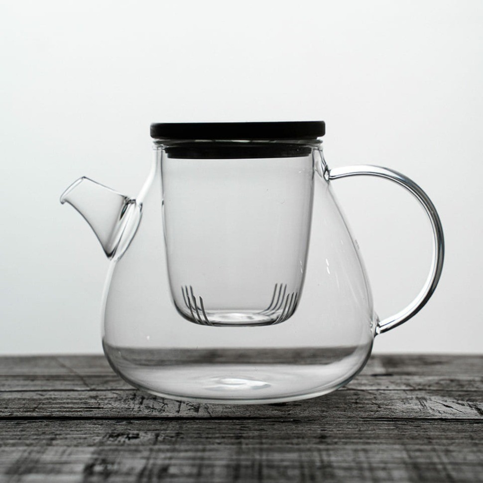 Чайник S'095, 12.9, Боросиликатное стекло. бамбук, clear, SAMADOYO