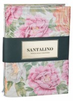 Кпб 1,5 сп &quot;пионы&quot; под 150х215 -1шт, прост (зеленый)180х220 -1шт, нав 50х70 - 2шт. 100 % х/б, сатин SANTALINO (984-013)