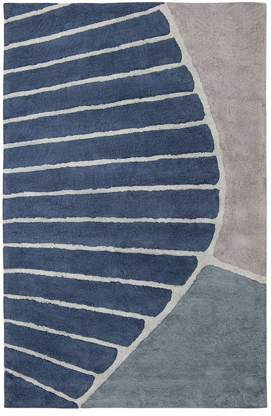 Ковер из хлопка с рисунком tea plantation серого цвета из коллекции terra, 160х230 см (74502)