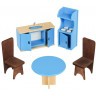Деревянный кукольный домик "Муза", с мебелью 16 предметов в наборе и с качелями, для кукол 30 см (PD315-01)