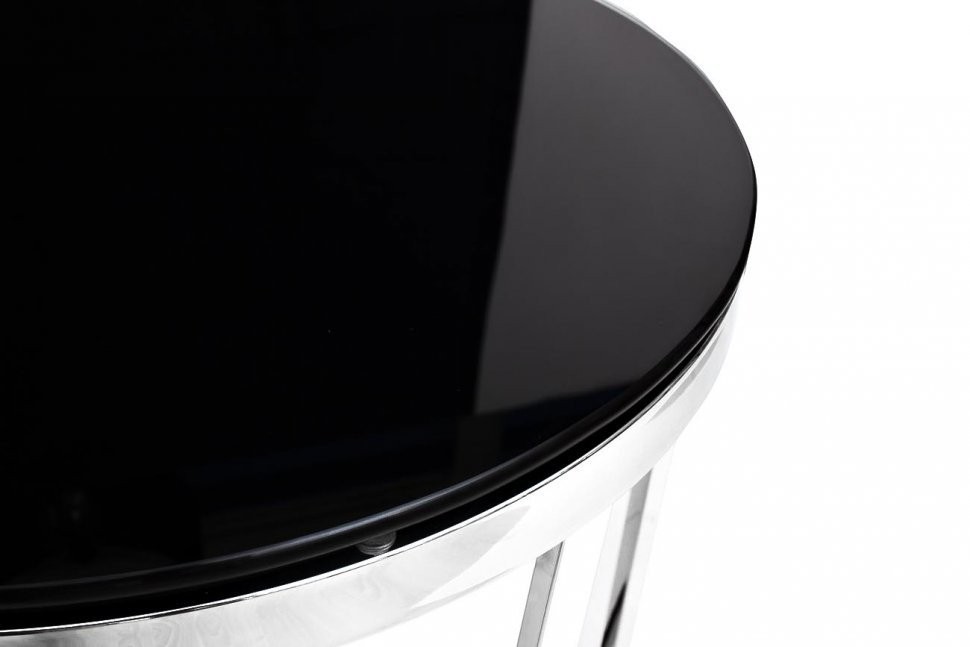 Стол журнальный черное стекло/хром d50*55см (00003051)