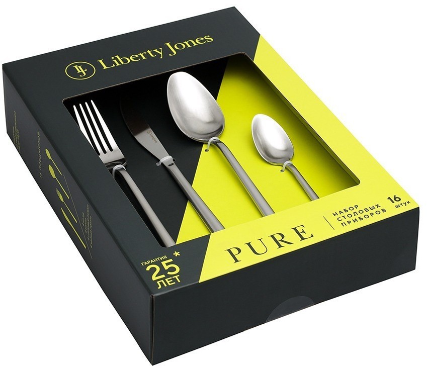 Набор столовых приборов pure, серебристые матовые, 16 пред. (78609)
