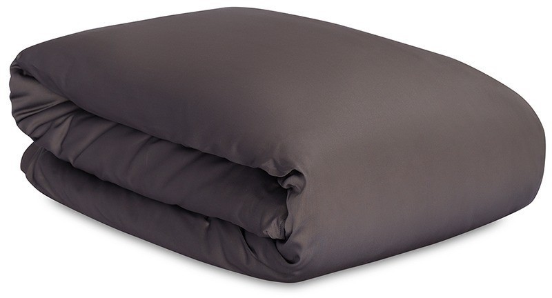 Комплект постельного белья из премиального сатина темно-серого цвета из коллекции essential, 200х220 см (78459)