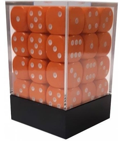 Набор кубиков D6, 12мм, 36шт, в пластиковой коробочке, оранжевый (29998)