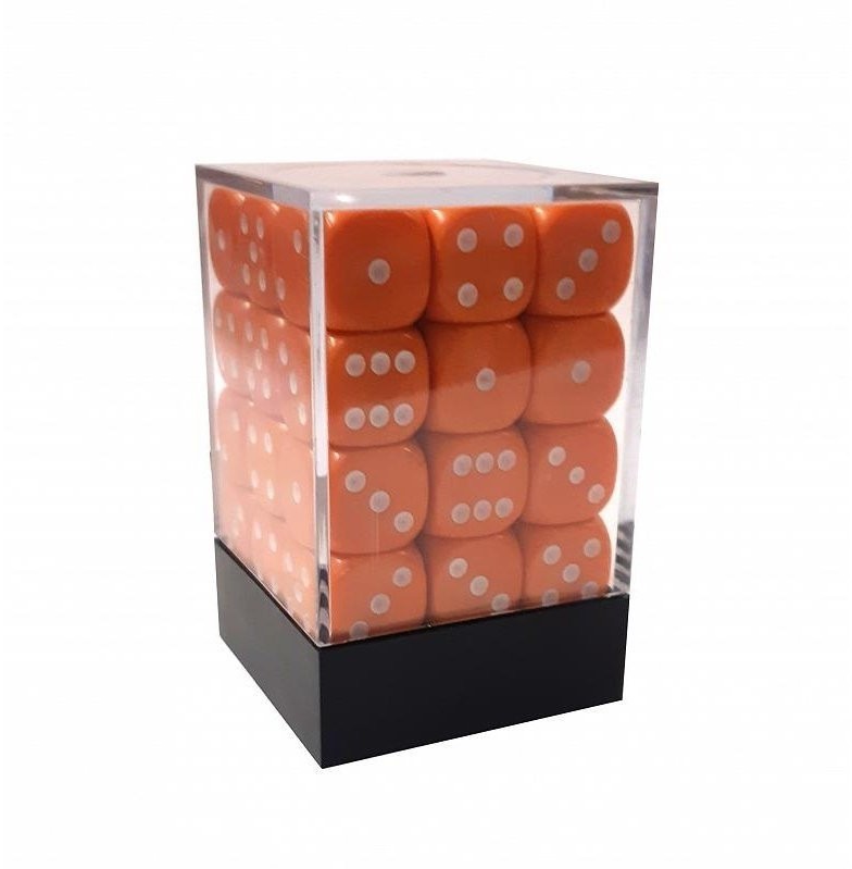 Набор кубиков D6, 12мм, 36шт, в пластиковой коробочке, оранжевый (29998)