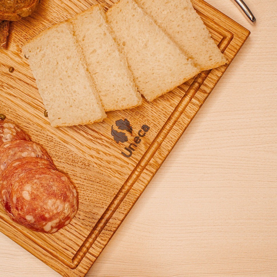 Доска разделочная прямоугольная 33х23х1,8 см деревянная, дуб ДЧ-019/1