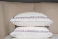 Комплект наволочек сатин вышивка Фиори,сиренево-белый, 50*70см (2шт) (TT-00015273)