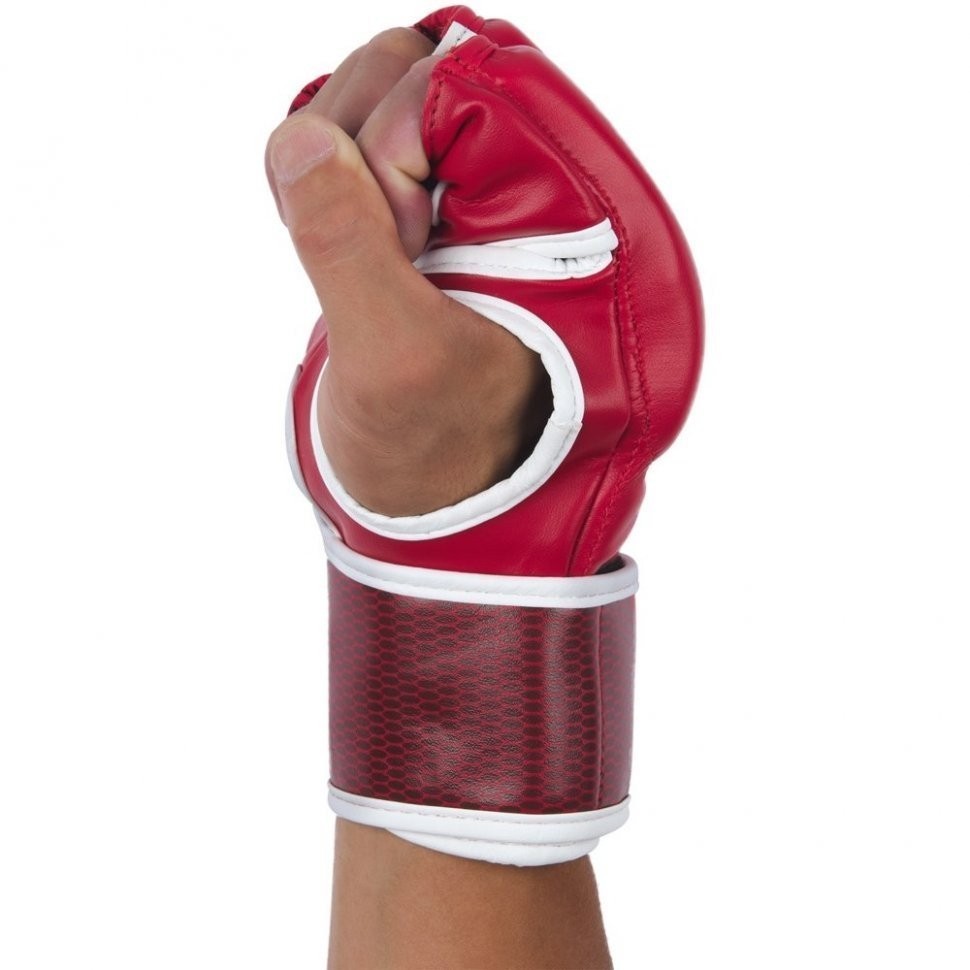 Перчатки для MMA EAGLE, ПУ, красный, L (1743555)