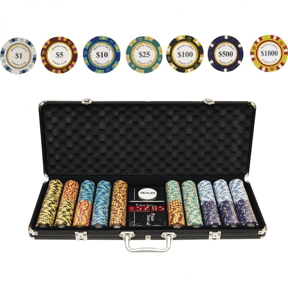 Набор для покера Monte Carlo на 500 фишек (30728)