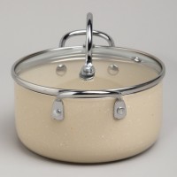 Кастрюля agness с антип. покр.  и стекл. крышкой 950 мл, 14*7 см (906-260)