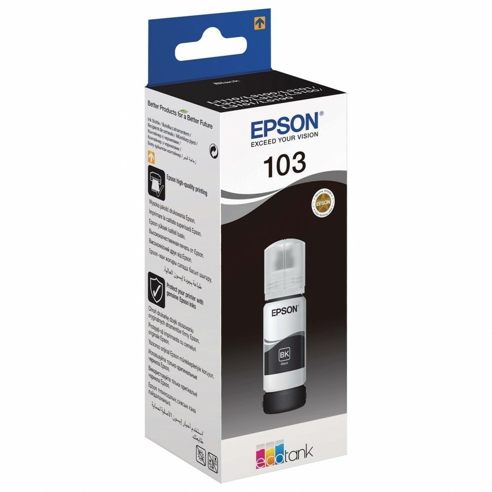 Чернила EPSON 103 C13T00S14A для СНПЧ EPSON L3100/L3101/L3110/L3150/L3151 черные 363191 (93663)