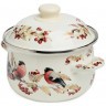 Кастрюля agness эмалированная с эмал.крышкой серия "снегири", 2.0 л, 18*11 см (934-746)
