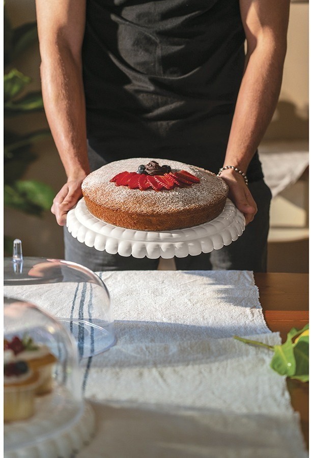 Блюдо сервировочное с крышкой tiffany, D36 см, серо-бежевое (75600)