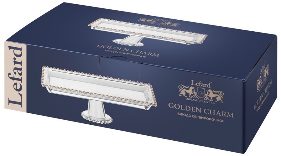 Блюдо сервировочное "golden charm" на ножке, 30*13*9,5 см Lefard (345-506)
