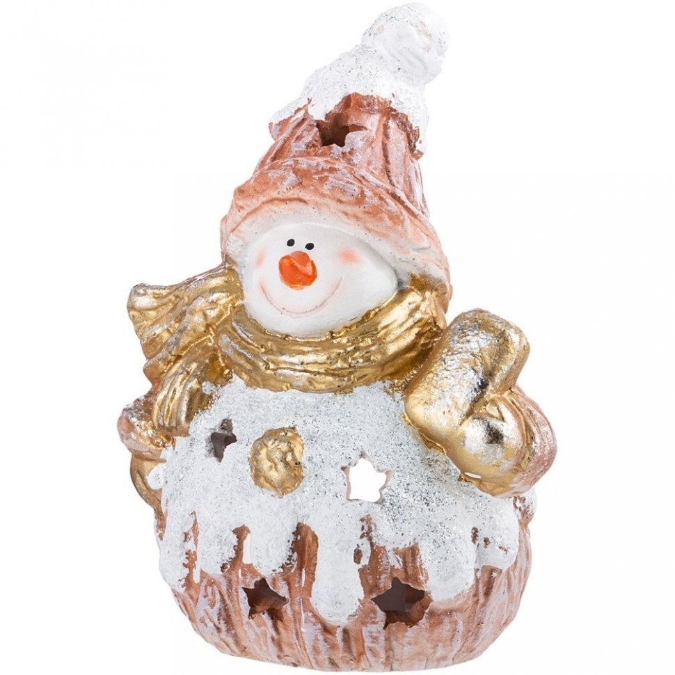 Фигурка декоративная "снеговик с конфетой" с подсветкой 16*22 см Lefard (169-202)