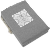 Простыня на резинке из хлопкового трикотажа серого цвета из коллекции essential, 160х200х30 см (76110)