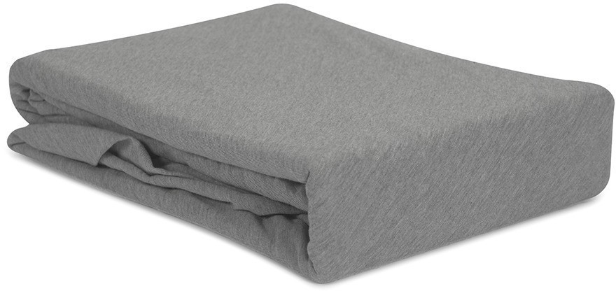 Простыня на резинке из хлопкового трикотажа серого цвета из коллекции essential, 160х200х30 см (76110)