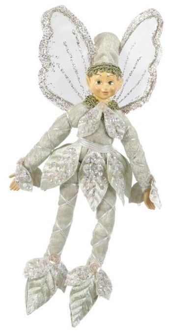 Подвеска эльф 25х18х14 см кремовый/персиковый/зеленый (83949)