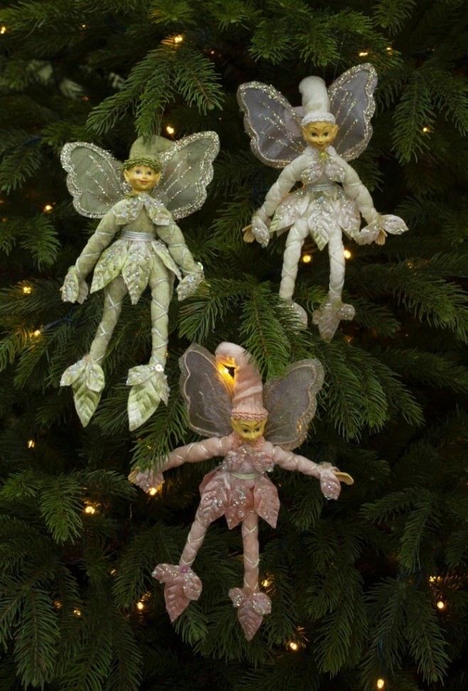 Подвеска эльф 25х18х14 см кремовый/персиковый/зеленый (83949)