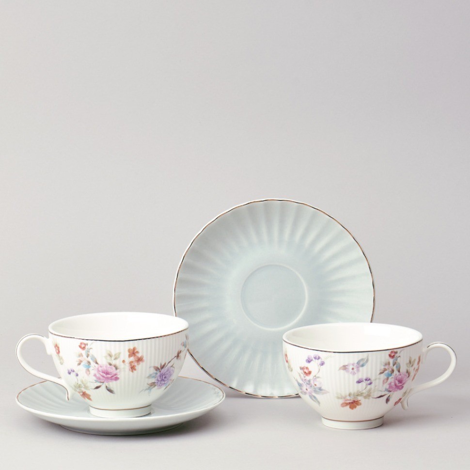 Чайный набор lefard "времена года" на 2 пер. 4 пр. 250 мл голубой (42-570)