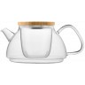 Чайник S'092, 13.3, Боросиликатное стекло. бамбук, clear, SAMADOYO