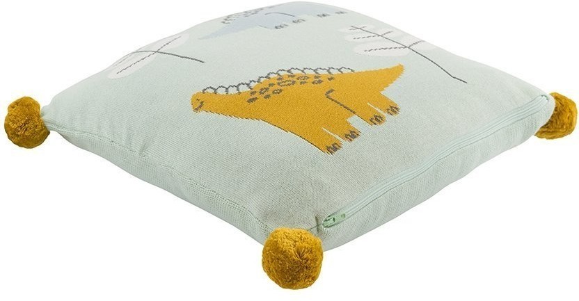 Подушка декоративная с помпонами с принтом Динозавр toto из коллекции tiny world 35х35 см (69623)