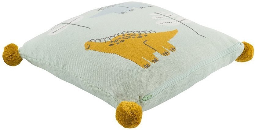 Подушка декоративная с помпонами с принтом Динозавр toto из коллекции tiny world 35х35 см (69623)