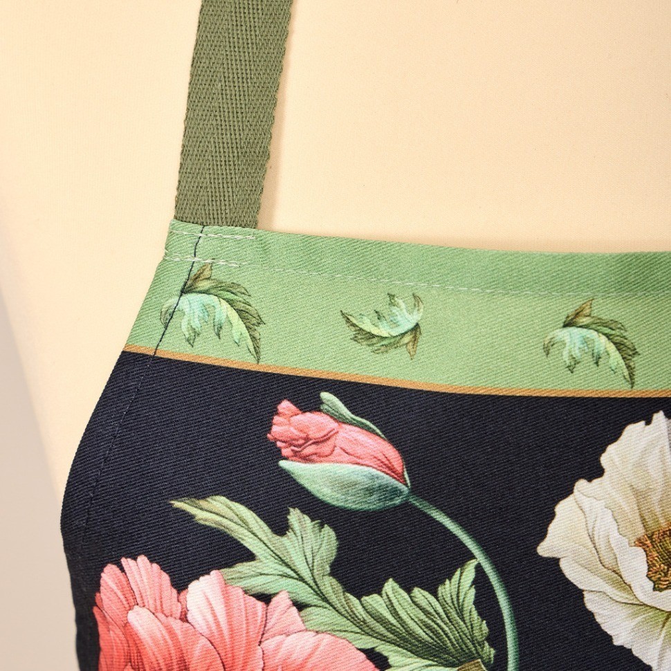 Фартук "маки",чёрный, 60х70 см 100% хлопок,твил Lefard (850-726-7)