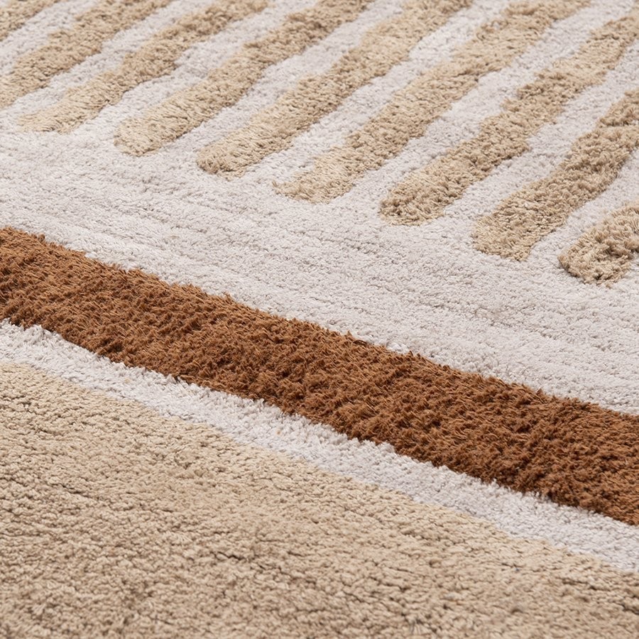 Ковер из хлопка с рисунком tulip garden бежевого цвета из коллекции terra, 120х180 см (74507)