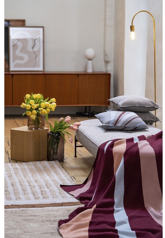 Ковер из хлопка с рисунком tulip garden бежевого цвета из коллекции terra, 120х180 см (74507)