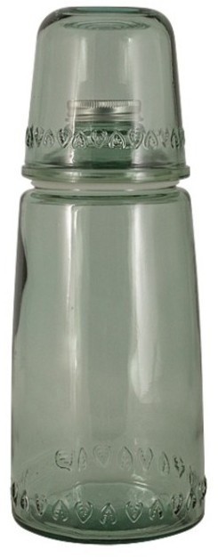 Бутылка для воды 1л со стаканом 0,22 л Natural  Water, зелёные - VSM-XRD8379-DB600 SAN MIGUEL