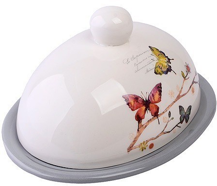 Масленка с крышкой Бабочки в саду LORAINE (60126)