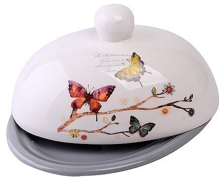 Масленка с крышкой Бабочки в саду LORAINE (60126)